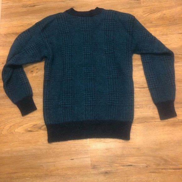 vintage Braemar Shetland Wool Blue/Green Sweater M - Picture 2 of 3